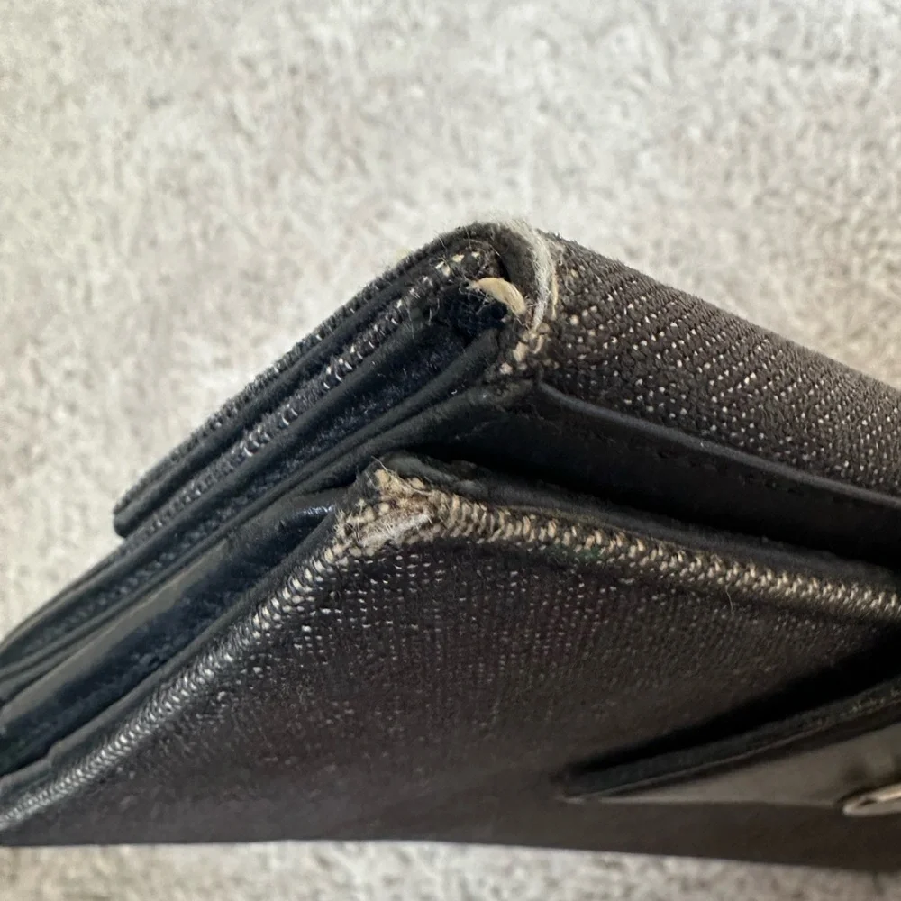 Bvlgari Bulgari logo authentic vintage long logomania in gray denim wallet - Picture 14 of 15